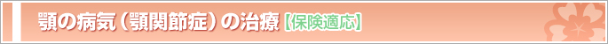 顎の病気(顎関節症)の治療
