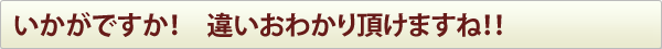 いかがですか！　違いおわかり頂けますね！！