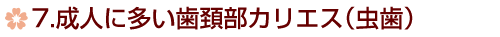 7.成人に多い歯頚部カリエス(虫歯)