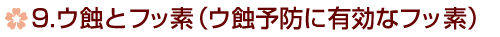 9.ウ蝕とフッ素(ウ蝕予防に有効なフッ素)